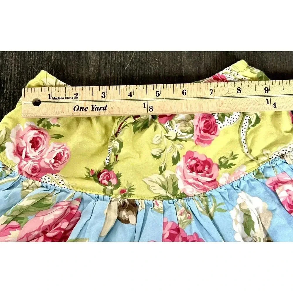Matilda Jane Clothing Girls Ruffled Tiered Floral Skirt Size 4 Made In USA - Picture 6 of 11